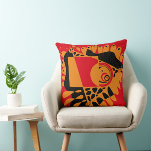 Cojín Decorativo Nido de pájaro - Naranja rojo