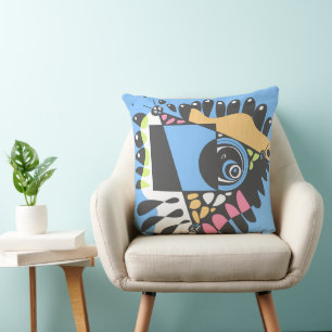 Cojín Decorativo Nido de pájaro - Negro azul claro