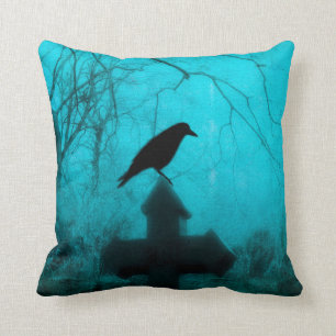 Cojín Decorativo Niebla Gótica De Azul