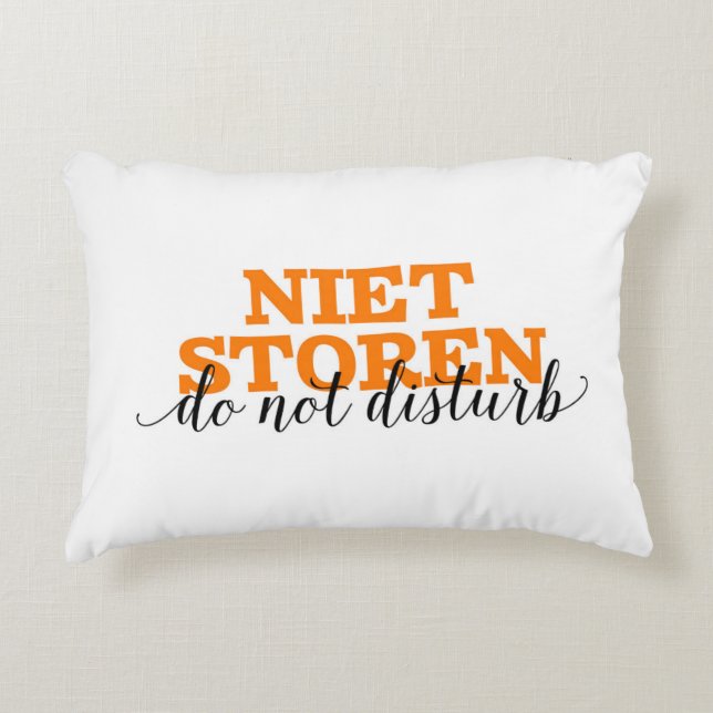 Cojín Decorativo Niet Storen / No Neerlandés Vocabulary Words (Anverso)