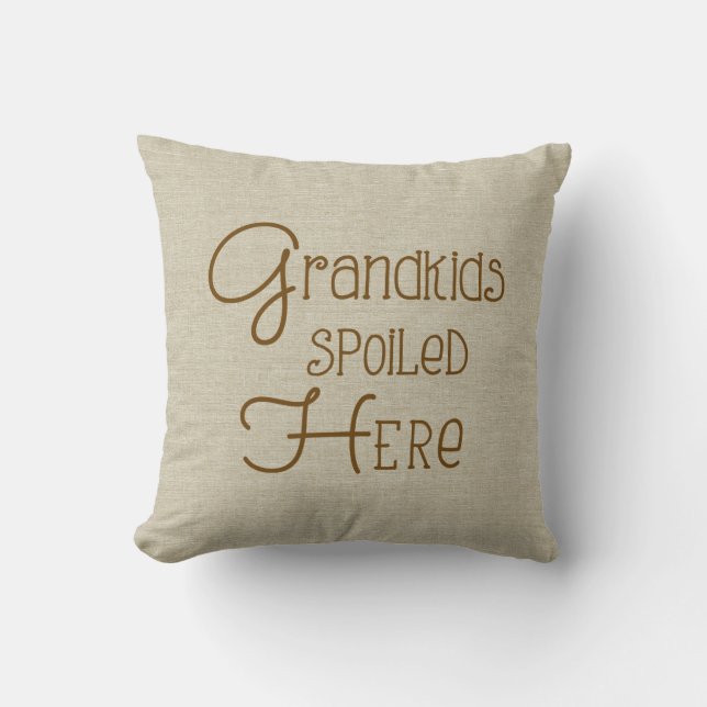 Cojín Decorativo Nietos con aspecto de burlap (Anverso)