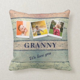 Cojín Decorativo Nietos de abuela personalizados 3 Collage de fotos