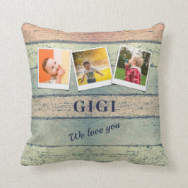 Cojín Decorativo Nietos Gigi personalizados 3 Collage de fotos