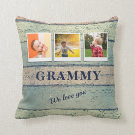 Cojín Decorativo Nietos Grammy personalizados 3 Collages de fotos
