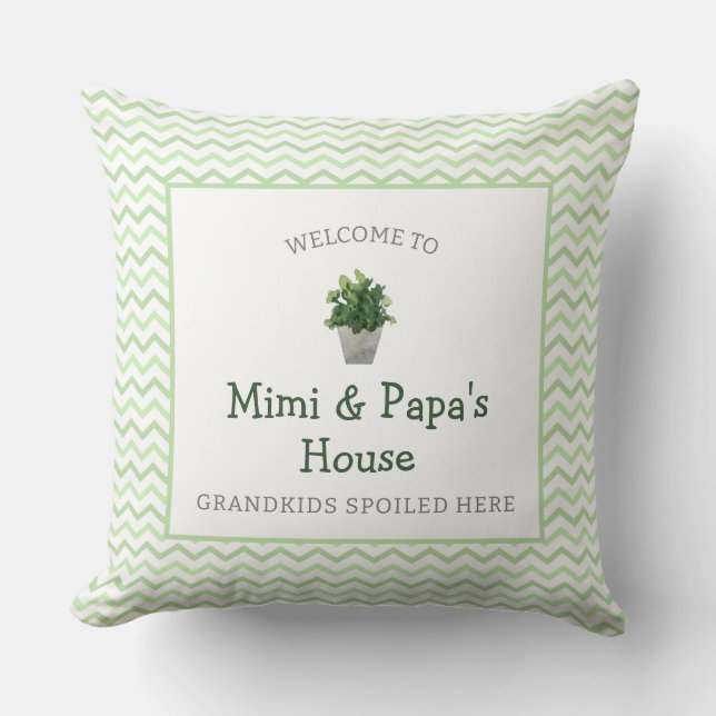 Cojín Decorativo Nietos malcriados aquí Personalizados abuelos (Anverso)