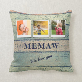 Cojín Decorativo Nietos Memaw personalizados 3 Collage de fotos