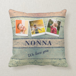 Cojín Decorativo Nietos no nativos personalizados 3 Collage de foto