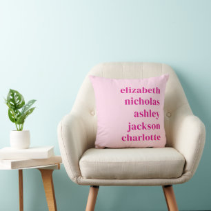 Cojín Decorativo Nietos nombran regalo moderno rosado de moda