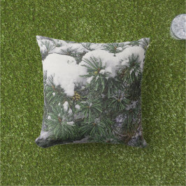 COJÍN DECORATIVO NIEVE CUBIERTA DE BOUGHS CON CONO DE PINO