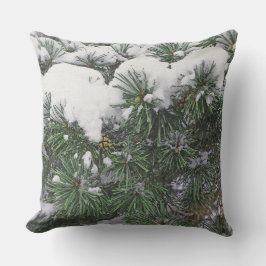 COJÍN DECORATIVO NIEVE CUBIERTA DE BOUGHS CON CONO DE PINO