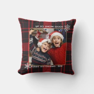 Cojín Decorativo Nieve de los Navidades Red and Black Buffalo Check