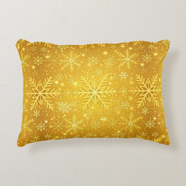 Cojín Decorativo Nieve Dorada (Anverso)