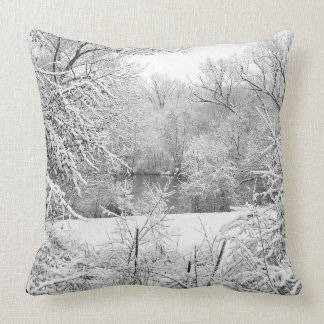 Cojín Decorativo Nieve invernal al río Huron