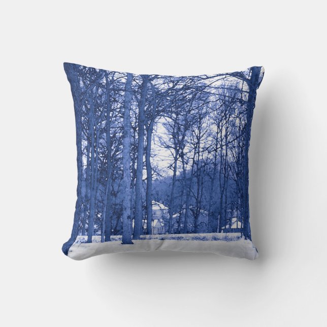Cojín Decorativo Nieve ligera (azul) (Anverso)