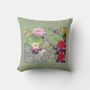 Cojín Decorativo Nieves De Agua Rosa Y Roja