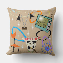 Cojín Decorativo Nifty Fifties imágenes icónicas de fondo de arena