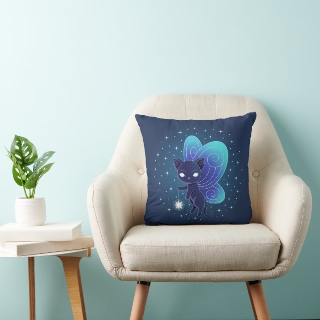 Cojín Decorativo Night Star Fairy Pixie Cat (Silla)