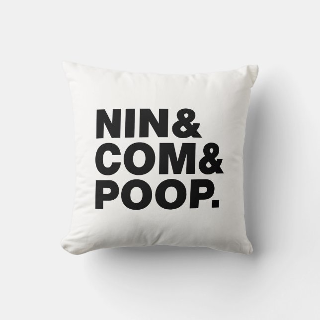 COJÍN DECORATIVO NIN & COM & POOP. (Anverso)