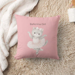 Cojín Decorativo Niña Bailarina Gatito Gris