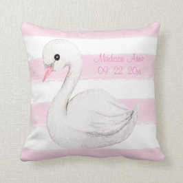 Cojín Decorativo Niña bebé guión rosa de cisne de cisne personaliza