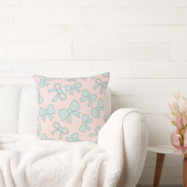 Cojín Decorativo Niña Bonita Lindo Lazo Rosa Azul