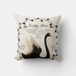 Cojín Decorativo Niña cisnera cisnera Estadísticas de bebé o regist