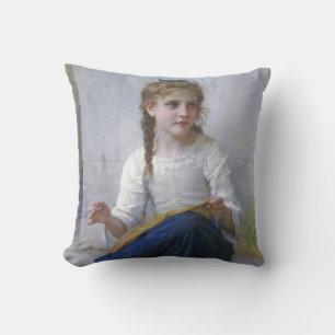 Cojín Decorativo Niña cosiendo, Bouguereau