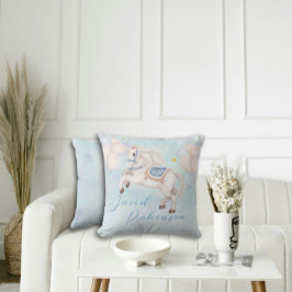 Cojín Decorativo Niña de cuento de hadas Estrellas de globos Pony B