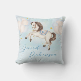 Cojín Decorativo Niña de cuento de hadas Estrellas de globos Pony B