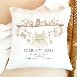 Cojín Decorativo Niña Niña Niñera Nursera Neutral Muda Estadísticas