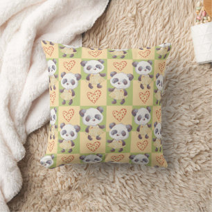 Cojín Decorativo Niña Panda Lindo