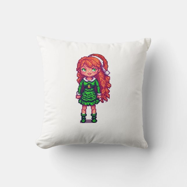 Cojín Decorativo Niña pelirroja adorable (Anverso)