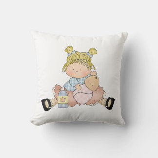 Cojín Decorativo Niña pequeña con muñeca