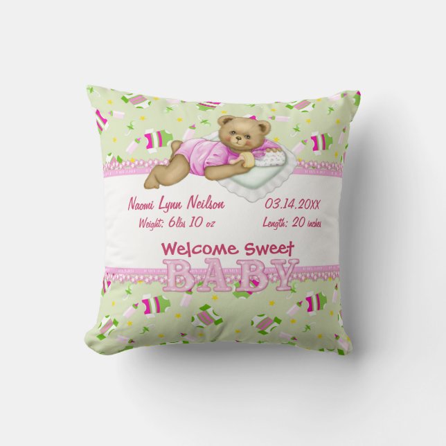 Cojín Decorativo Niña Teddy Bear Pillow (Anverso)