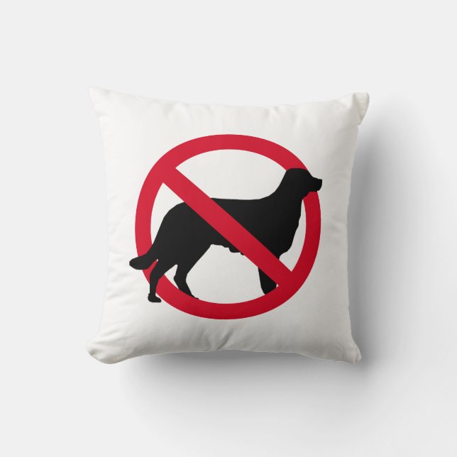 Cojín Decorativo "Ningunos perros permitidos " (Anverso)