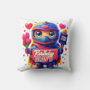Cojín Decorativo Ninja del amor: ¡Cuta y Romance! Regalo especial