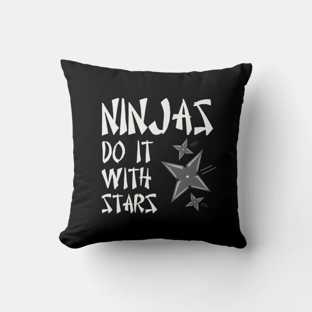 Cojín Decorativo Ninjas lo hacen con las estrellas (Anverso)