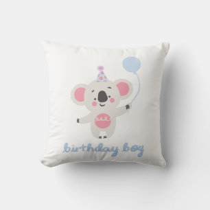 Cojín Decorativo Niño De Cumpleaños Teddy Oso Con Un Globo