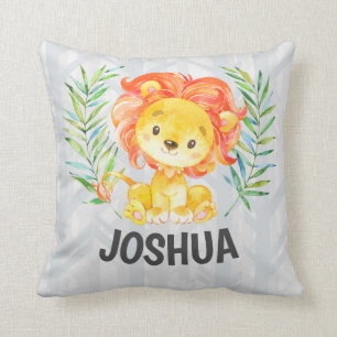Cojín Decorativo Niño de león curado, guardería personalizada, jung