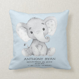 Cojín Decorativo Niño Elefante Bebé Nacimiento Estadísticas Pillow