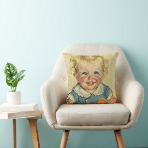 Cojín Decorativo Niño escandinavo vintage rubio o Chica