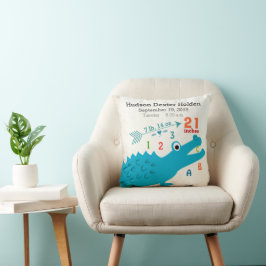Cojín Decorativo Niño Nursery Bebé Nacimiento Stat Alligator Cute A