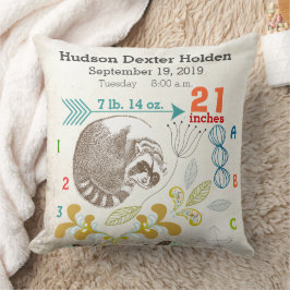 Cojín Decorativo Niño Nursery Nacimiento Estat Raccoon Arrow Patrón