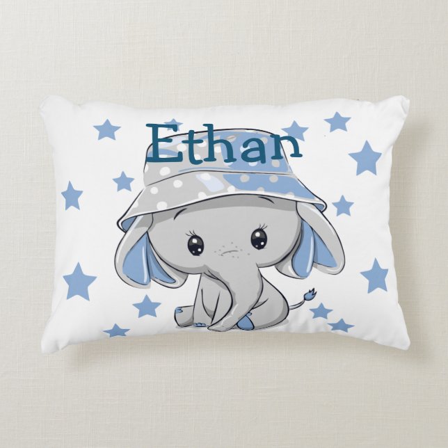 Cojín Decorativo Niño pequeño elefante (Anverso)