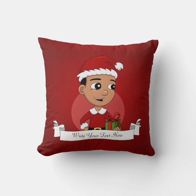 Cojín Decorativo Niño personalizado de Navidades hispanos (Anverso)