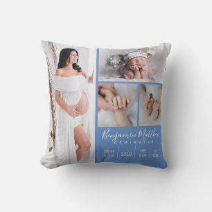 Cojín Decorativo Niño recién nacido Foto Keepsake Blue