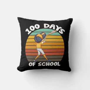 Cojín Decorativo Niños 100 días de escuela niños día 100 béisbol