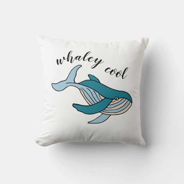 Cojín Decorativo Niños Ballena 'Whaley Cool' (Anverso)