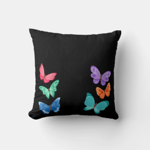 Cojín Decorativo Niños Chicas de cumpleaños de mariposa de 5 años 5