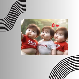 Cojín Decorativo Niños Chubby blancos y rojos personalizados